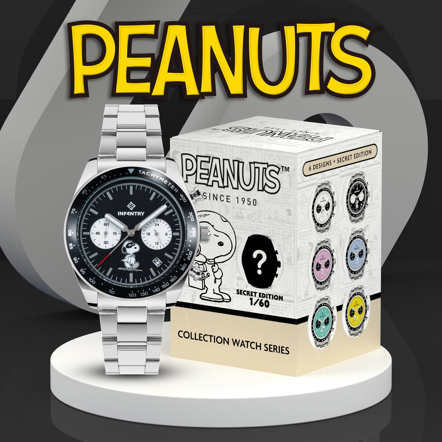 infantry x peanuts watch stainless steel strap INP-SP5-PRM-03