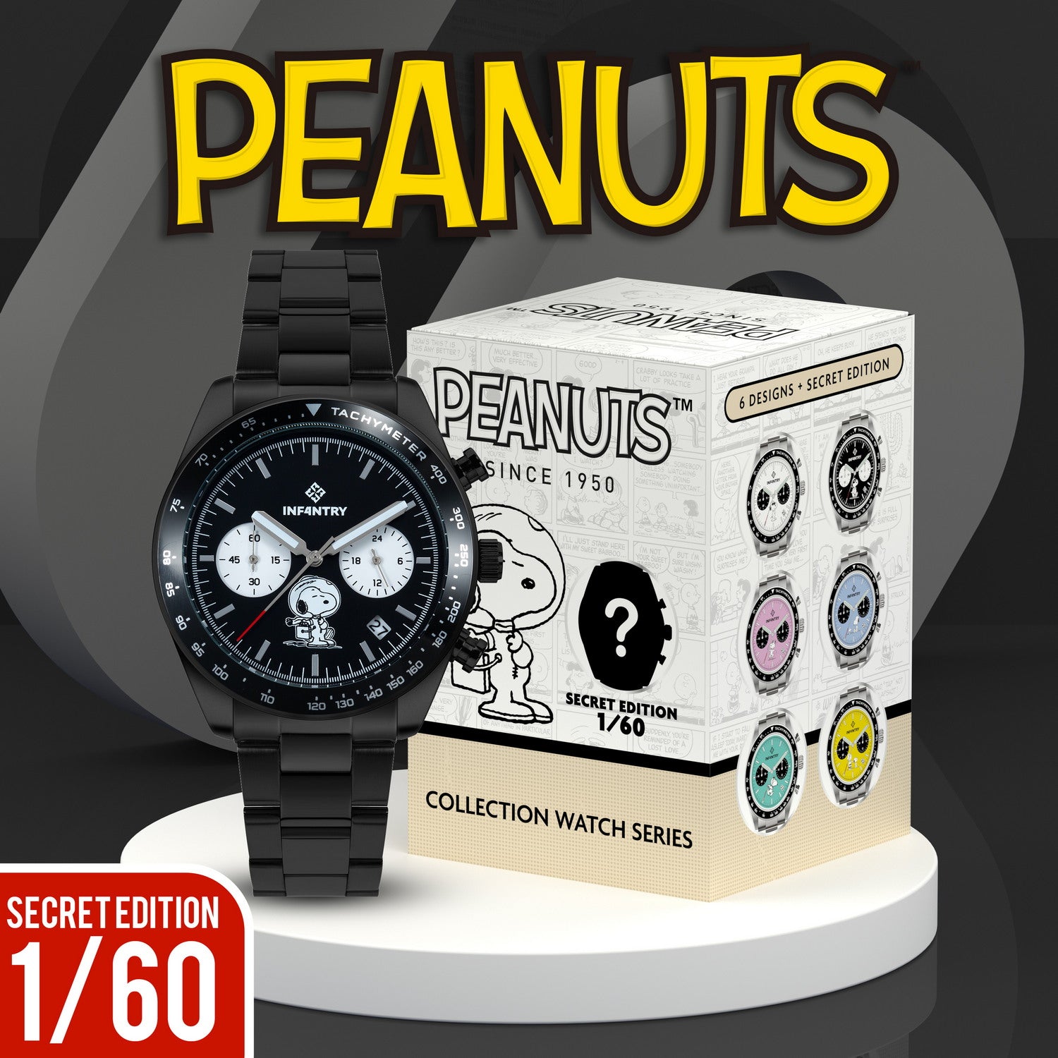 infantry x peanuts watch stainless steel strap INP-SP5-PRM-SE