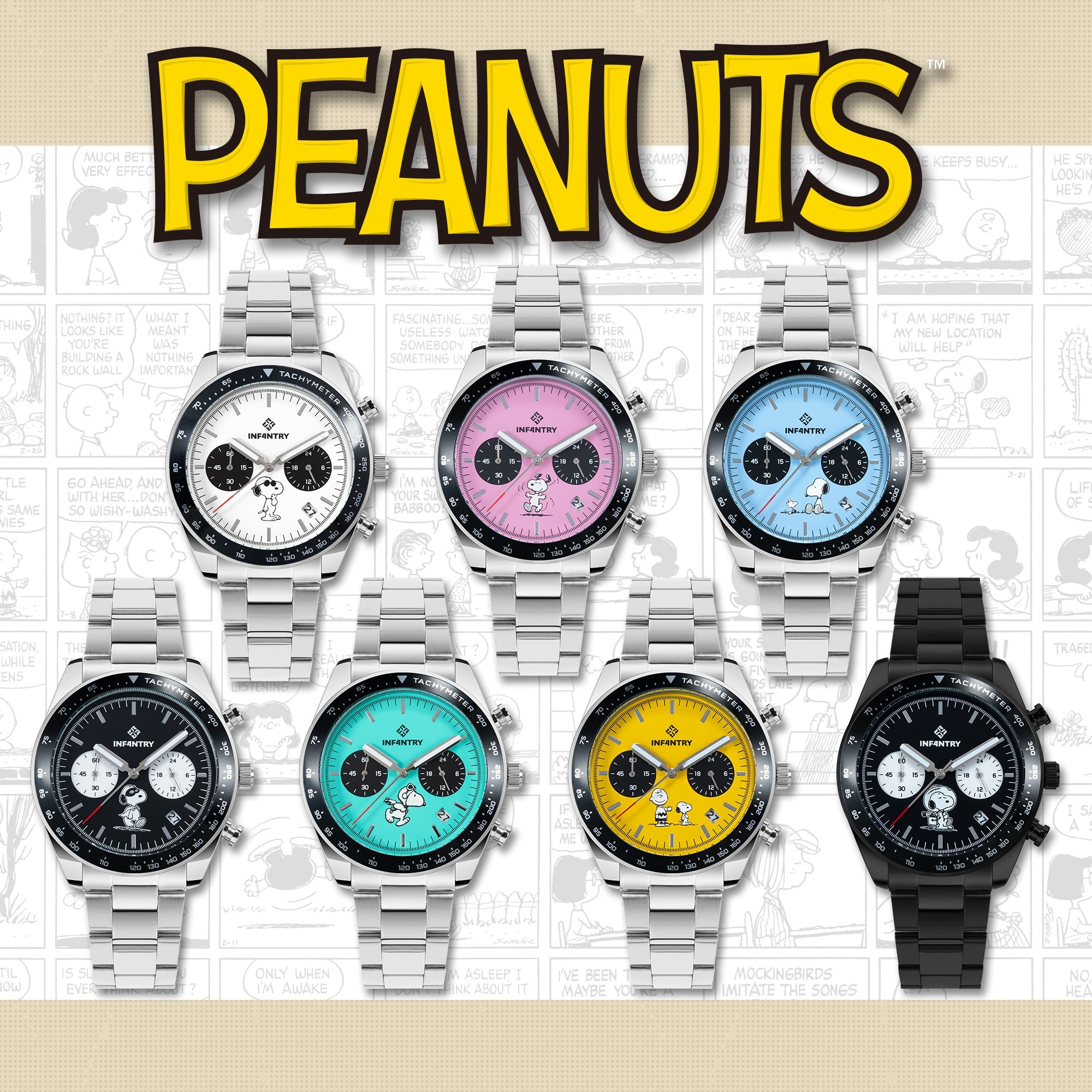 infantry x peanuts watch stainless steel strap INP-SP5-PRM