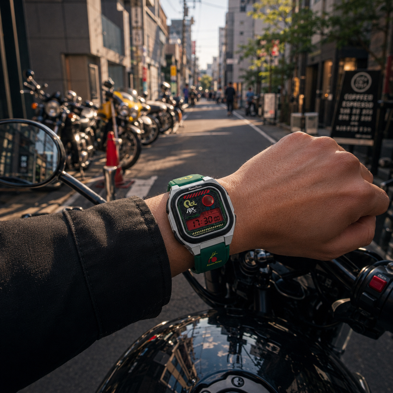 kamen rider digital watch rx on wrist INP-KR2-03