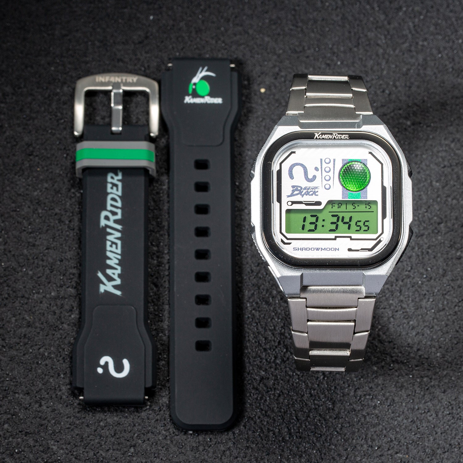 kamen rider digital watch shadow moon set extra strap INP-KR2-02