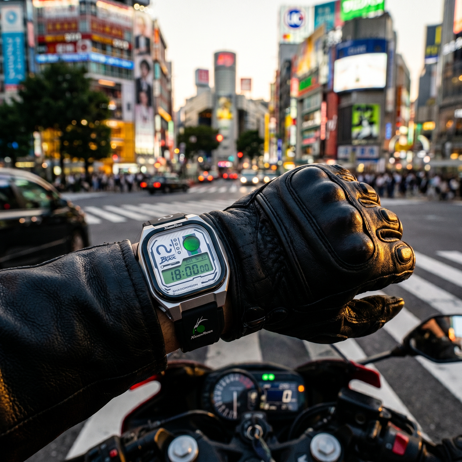 kamen rider digital watch shadowmoon on wrist INP-KR2-02