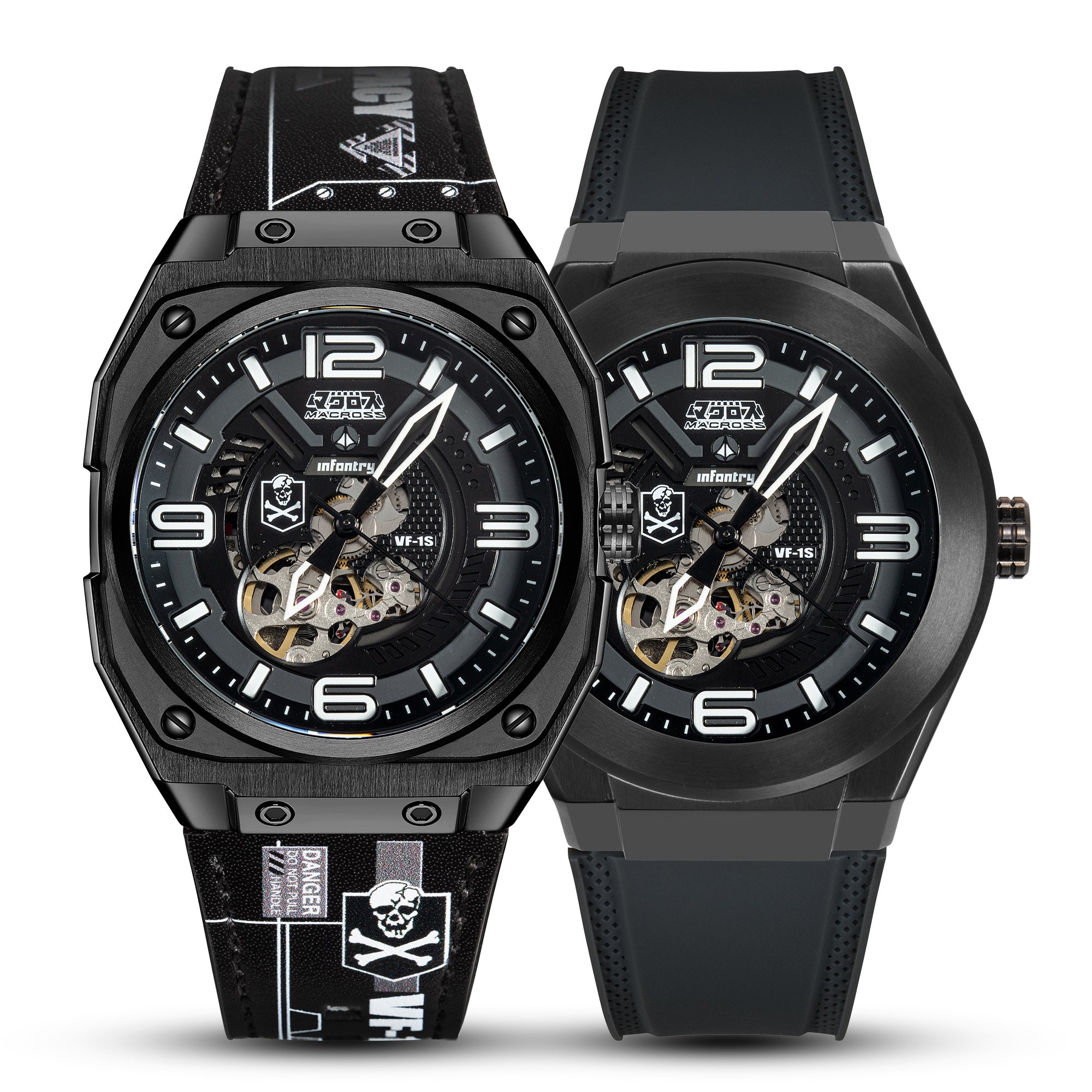 macross robotech modular mechanical watch black MOD42-MAC-SET-BLK-01