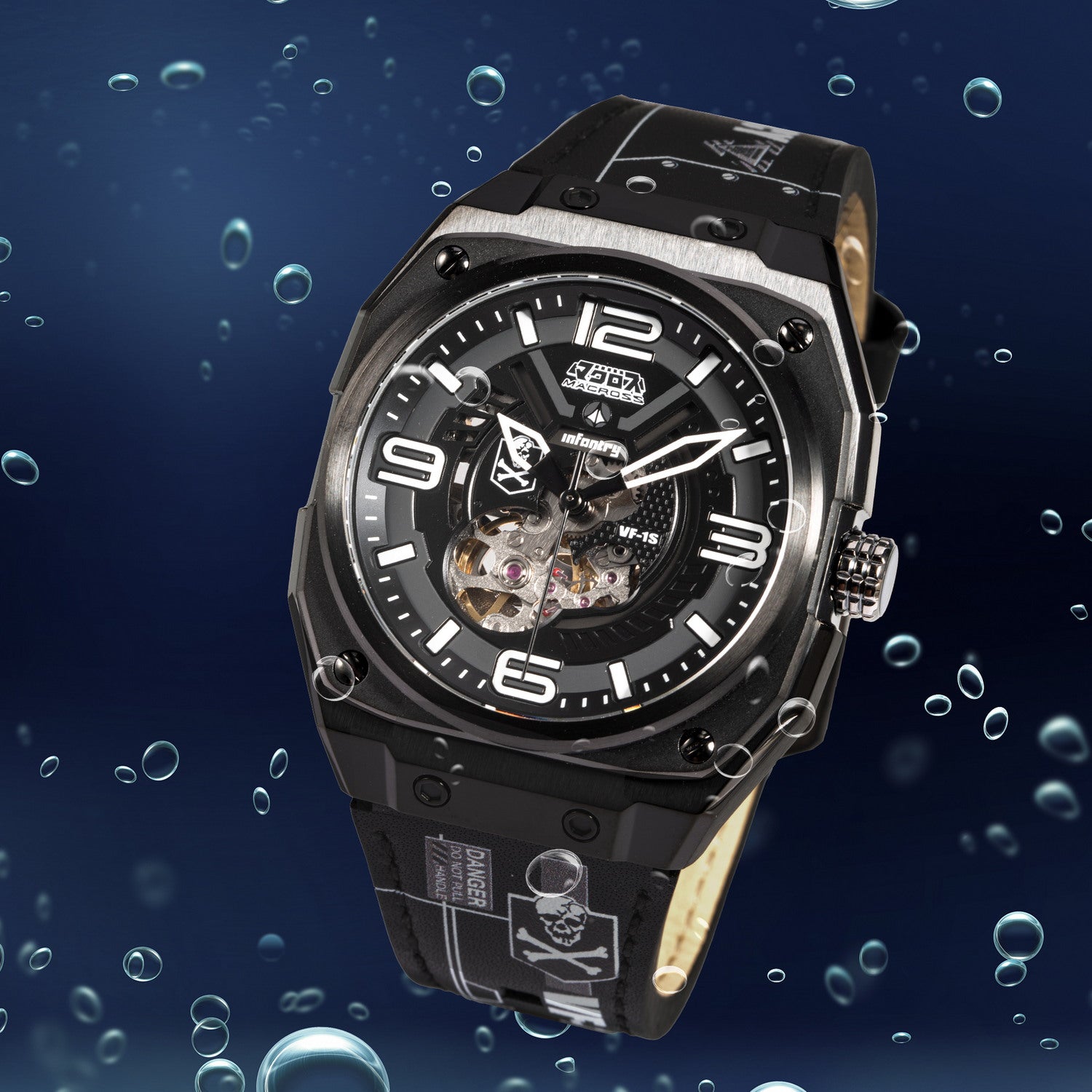 macross robotech modular mechanical watch black waterproof MOD42-MAC-SET-BLK