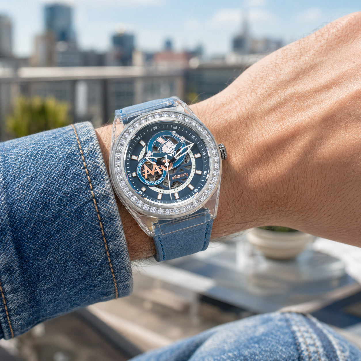 monoply modular automation mechanical watch on wrist MOD44-MP-01-02