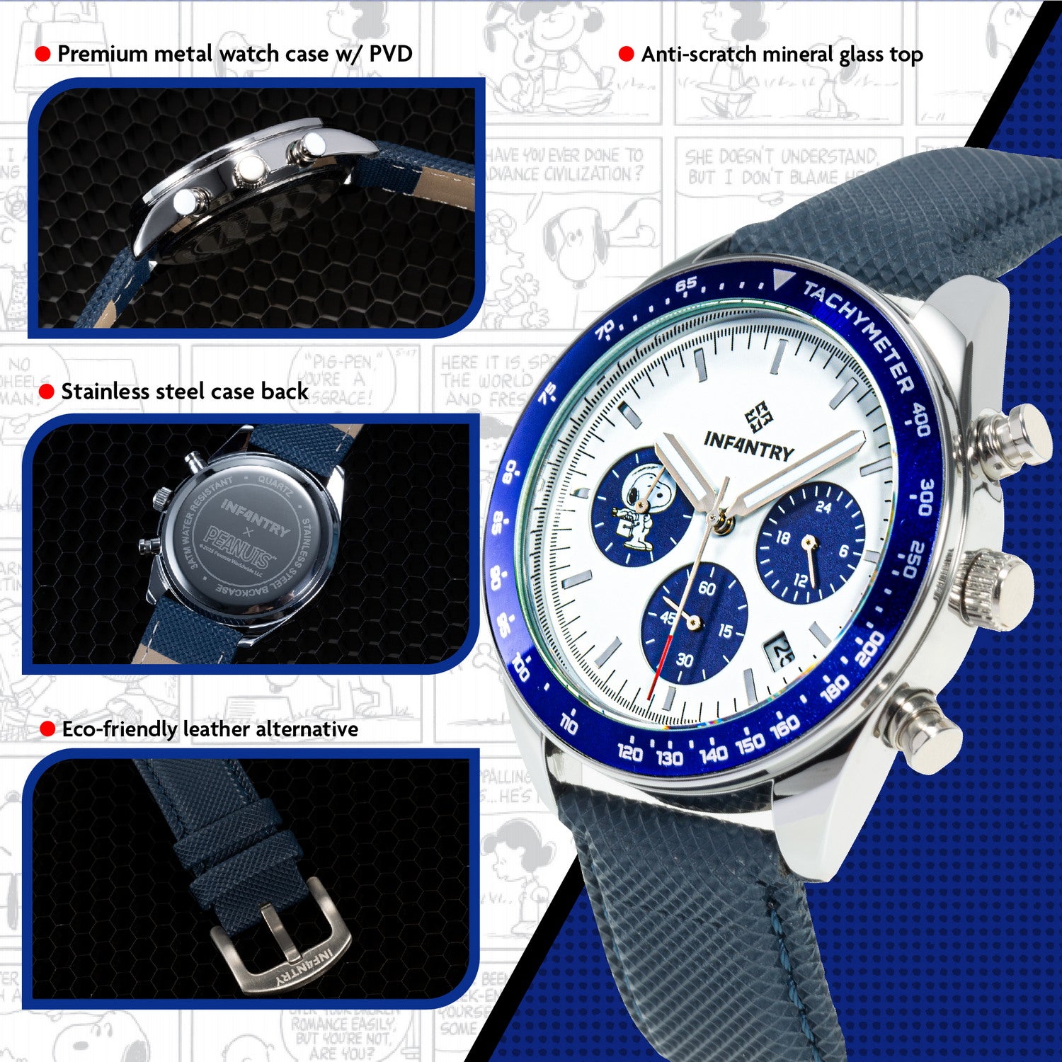 peanut snoopy watch leather material INP-SP4-04