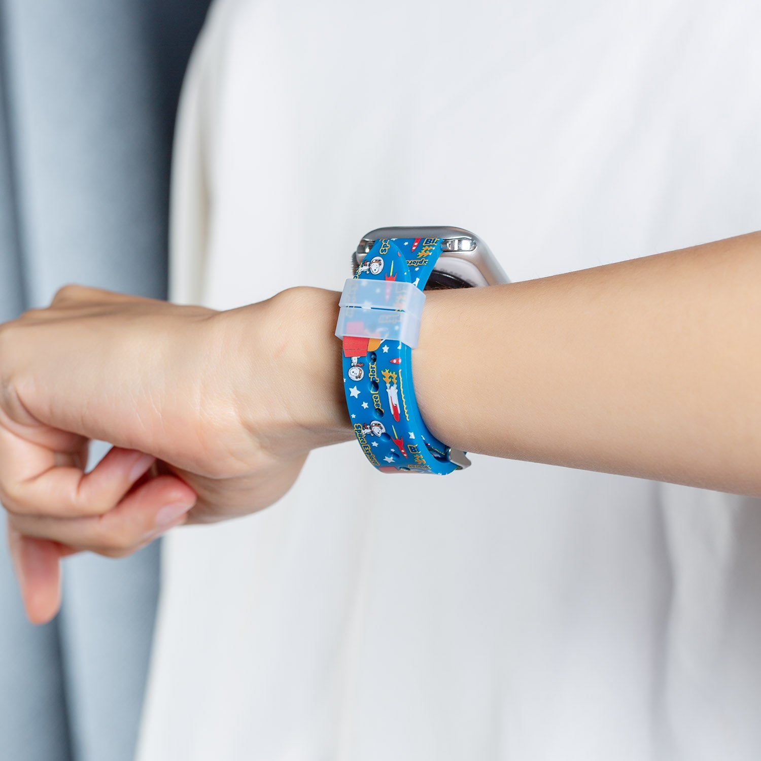 snoopy silicone watch strap blue for apple watch 42 INP-SP-LTE-STP-01-02