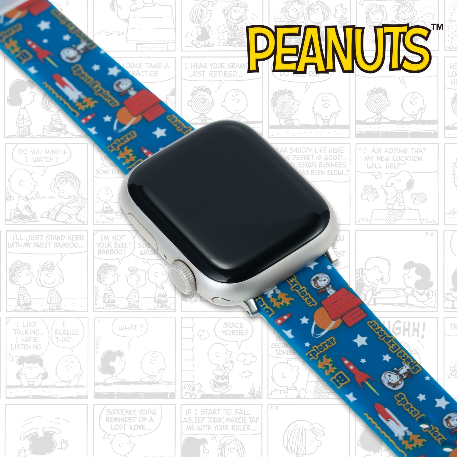 snoopy silicone watch strap blue for apple watch 42 INP-SP-LTE-STP-01-03