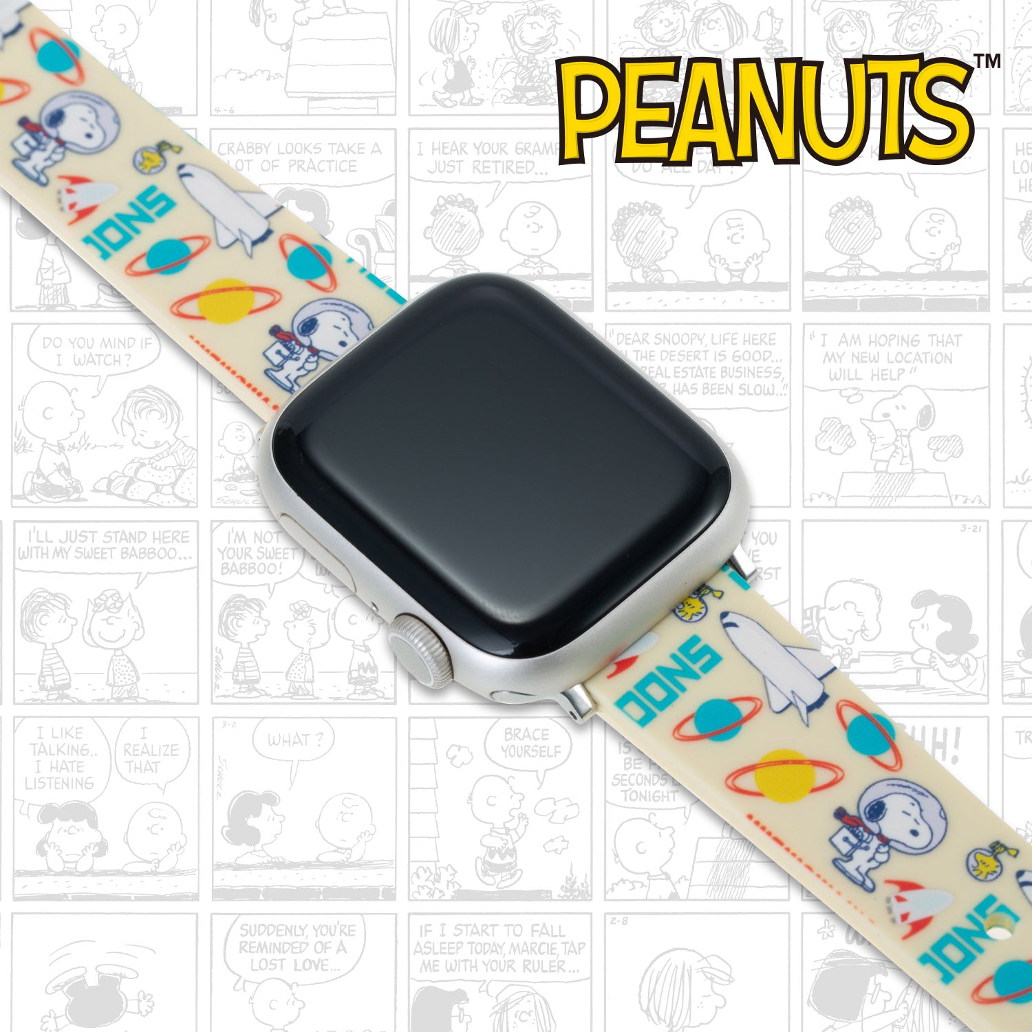 snoopy silicone watch strap off white for apple watch 42 INP-SP-LTE-STP-03-03
