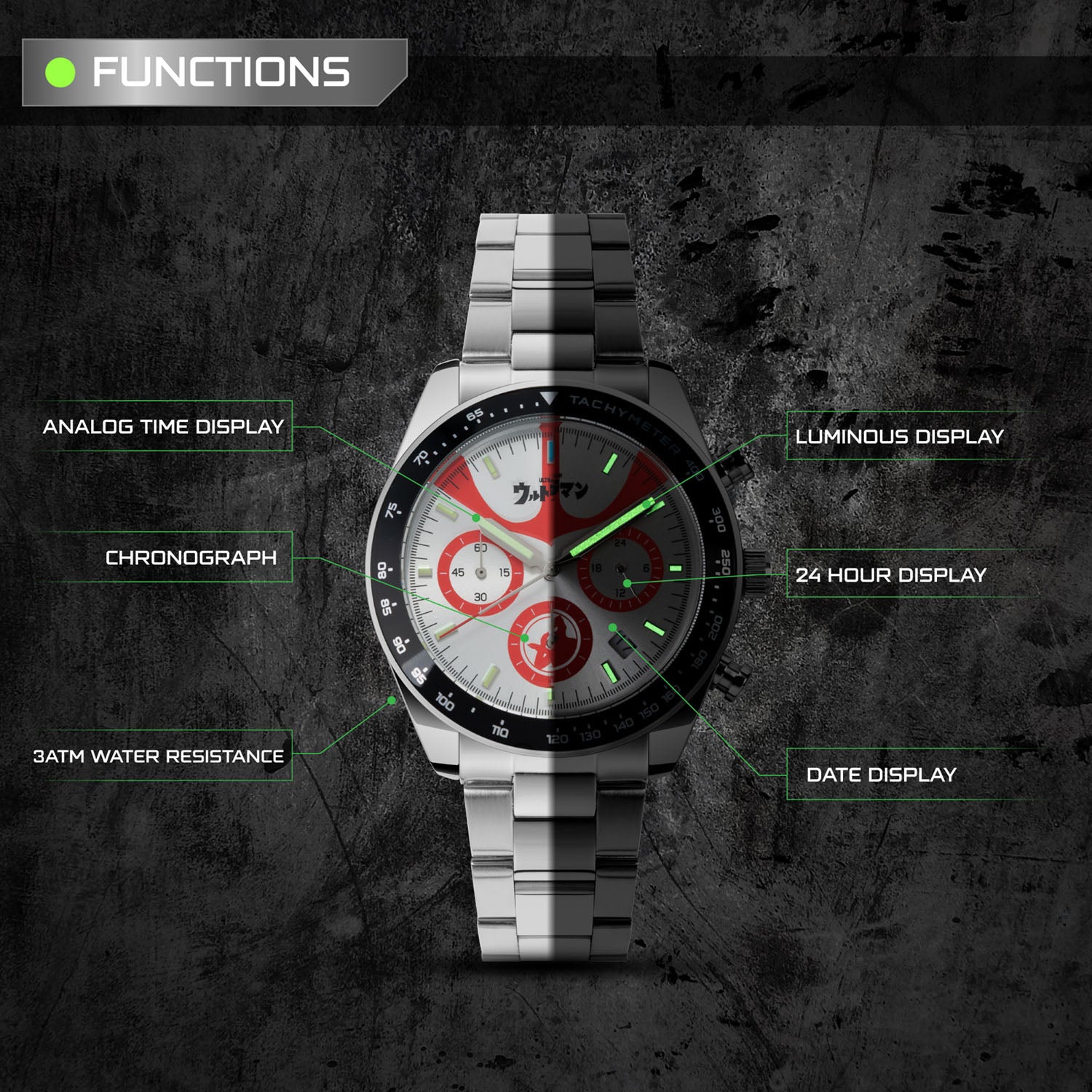 40mm Chronograph Ultraman Watch | Official Prime Edition | TokeiToys