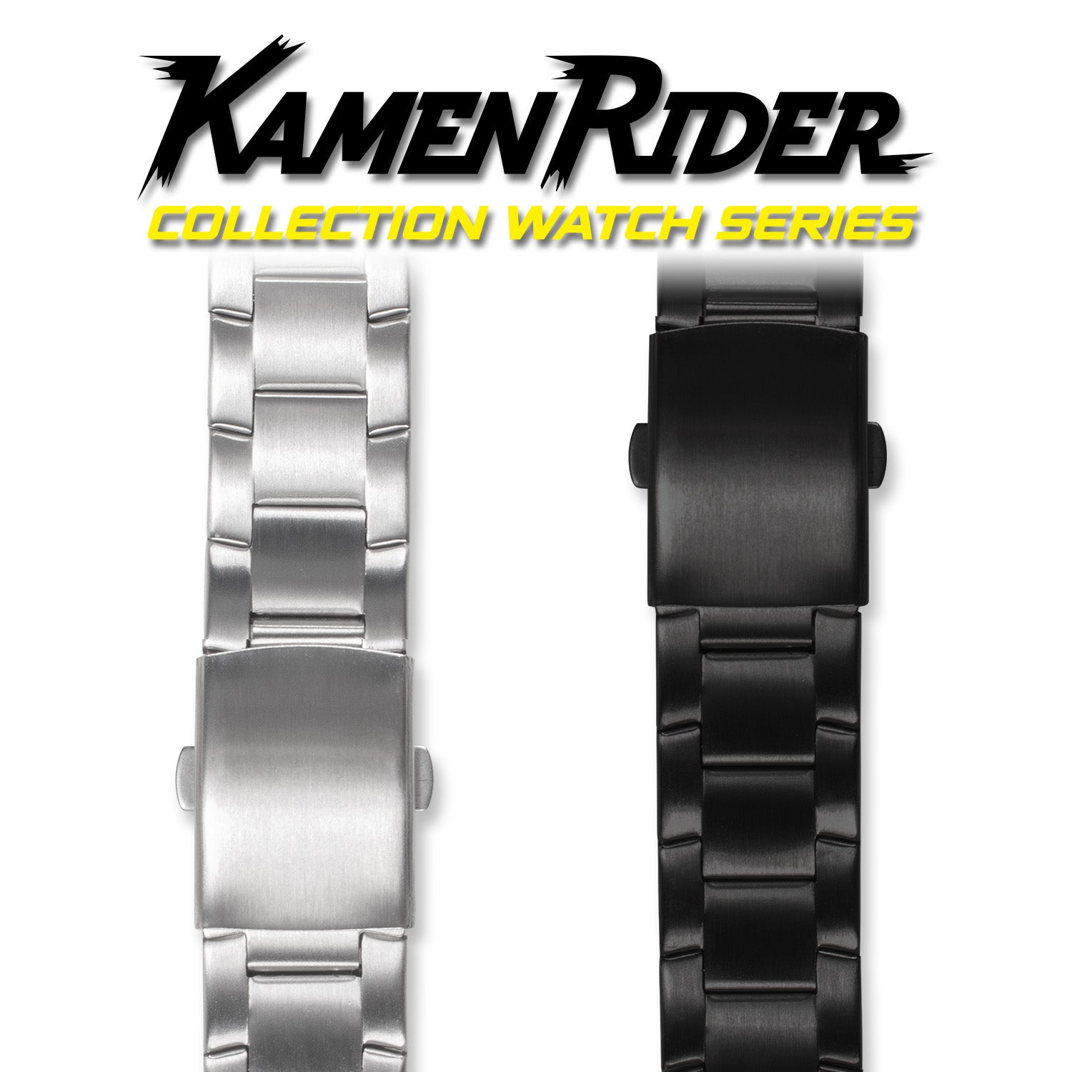 upgrade stainless steel strap black and siliver fitting the full Kamen Rider Watch series INP-KR-STP